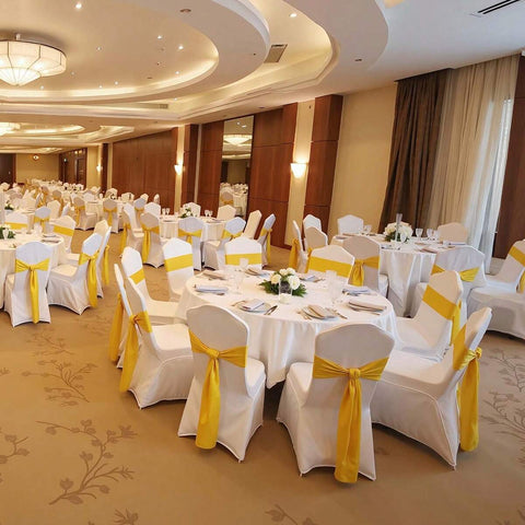 50Pcs To 150Pcs Spandex Chair Covers White Or Ivory Folding Kitchen Chairs Cover Universal Washable Slipcovers Protector Removable Chair Seat Covers For Wedding Party Dining Room Banquet Event